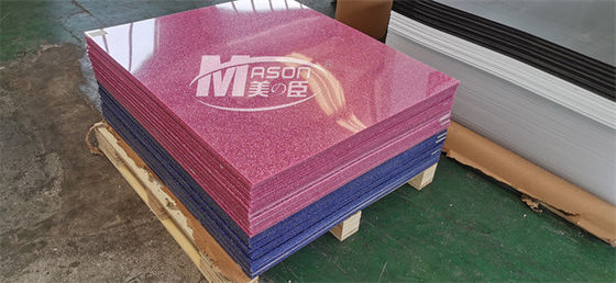 Renkli Pembe Altın Mavi Perspex Glitter Plastik Levha 25mm