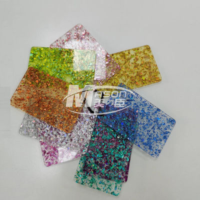 1220x2440x3.0mm Perspex Glitter Akrilik Plastik Levha Işıltılı Tasarım Altın