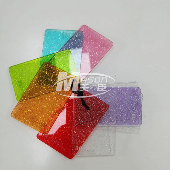 3mm 1220x2440 Craft Dekoratif için Renkli Kırmızı Sarı Mavi Glitter Akrilik Levha
