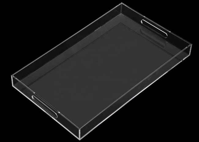 Pleksiglas Şeffaf Özel Akrilik İmalat Kulplu Akrilik Perspex Tepsi
